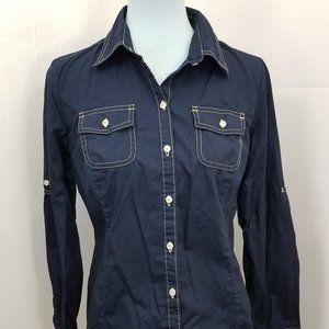 Tommy Hilfiger Long Sleeve Navy Blue Button Down